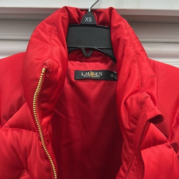 Lauren, Ralph Lauren, red and gold puffy jacket. Size XXS new $350. - Picture 3 of 8